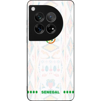 Coque OnePlus 12 - Silicone rigide noir Maillot de football Sénégal 2026 personnalisable