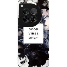OnePlus 12 Case Hülle - Silikon schwarz Marble Good Vibes Only