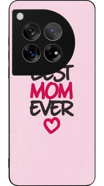 Coque OnePlus 12 - Silicone rigide noir Mom 2023 best Mom ever pink