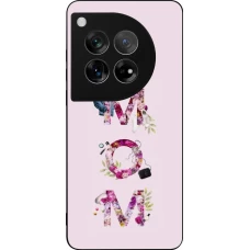 Coque OnePlus 12 - Silicone rigide noir Mom 2024 girly mom