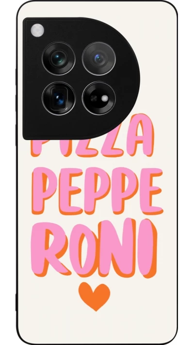 Coque OnePlus 12 - Silicone rigide noir Pizza pepperoni 2026