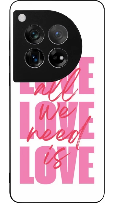Coque OnePlus 12 - Silicone rigide noir Saint Valentines Day 26 Love all we need is