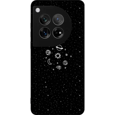 OnePlus 12 Case Hülle - Silikon schwarz Space Doodle