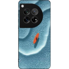 Coque OnePlus 12 - Silicone rigide noir Orange surf Summer 2026