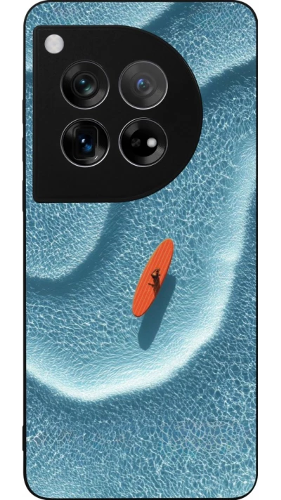 Coque OnePlus 12 - Silicone rigide noir Orange surf Summer 2026