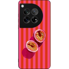 Coque OnePlus 12 - Silicone rigide noir Passion fruit Summer 2026