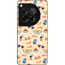 Coque OnePlus 12 - Silicone rigide noir Pattern Summer 2026