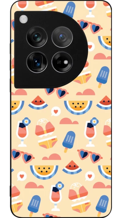 Coque OnePlus 12 - Silicone rigide noir Pattern Summer 2026