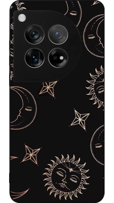 Coque OnePlus 12 - Silicone rigide noir Suns and Moons
