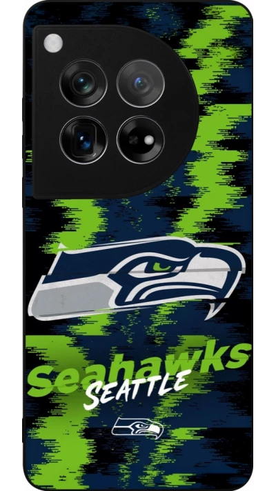 Coque OnePlus 12 - Silicone rigide noir Super Bowl 26 Seattle 2