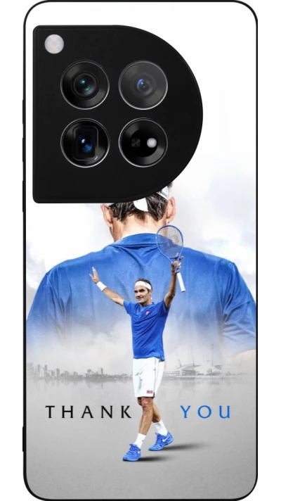 Coque OnePlus 12 - Silicone rigide noir Thank you Roger