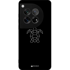 Coque OnePlus 12 - Silicone rigide noir Turtles lines on black