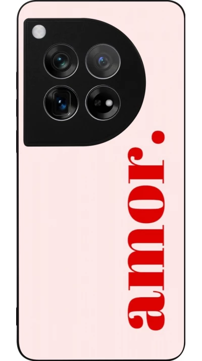 Coque OnePlus 12 - Silicone rigide noir Valentine 2024 amor