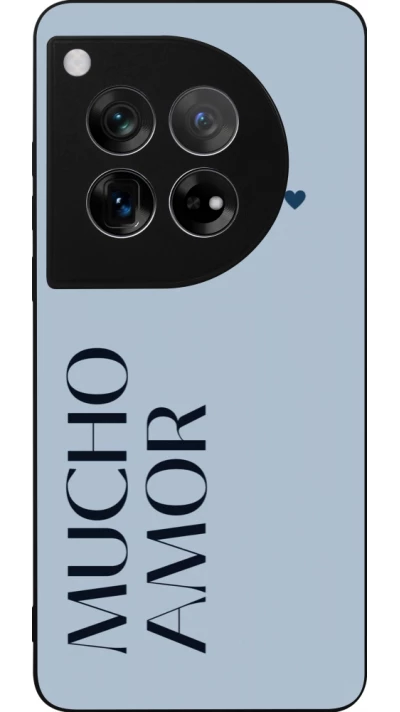 Coque OnePlus 12 - Silicone rigide noir Valentine 2024 mucho amor azul