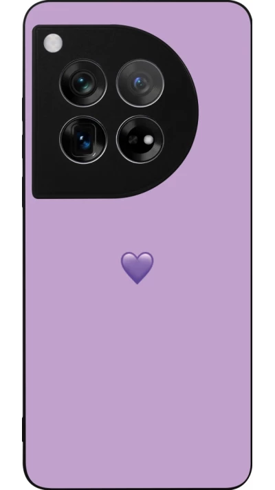 Coque OnePlus 12 - Silicone rigide noir Valentine 2023 purpule single heart