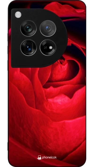 Coque OnePlus 12 - Silicone rigide noir Valentine 2022 Rose