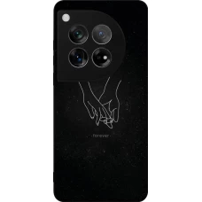 Coque OnePlus 12 - Silicone rigide noir Valentine 2023 hands forever