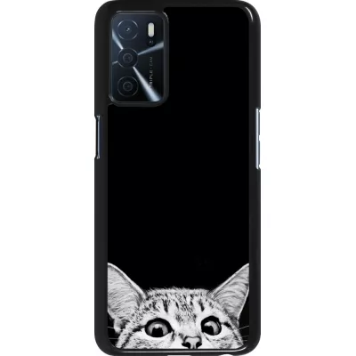 Oppo A16s Case Hülle - Cat Looking Up Black