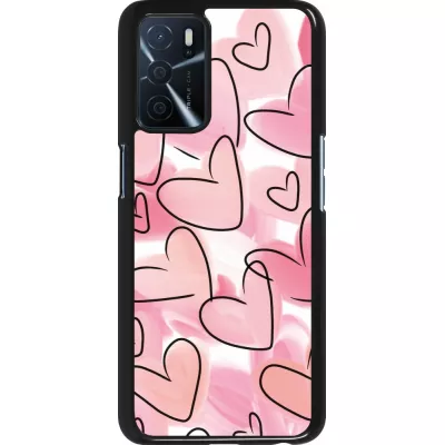 OPPO A16s Case Hülle - Easter 2023 pink hearts