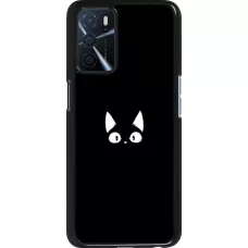 Coque Oppo A16s - Funny cat on black