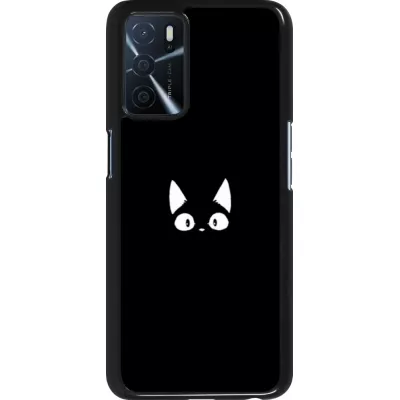 Coque Oppo A16s - Funny cat on black