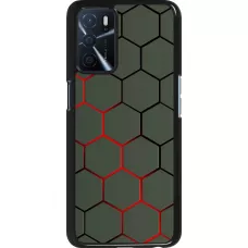Oppo A16s Case Hülle - Geometric Line red