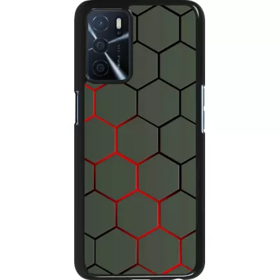 Oppo A16s Case Hülle - Geometric Line red