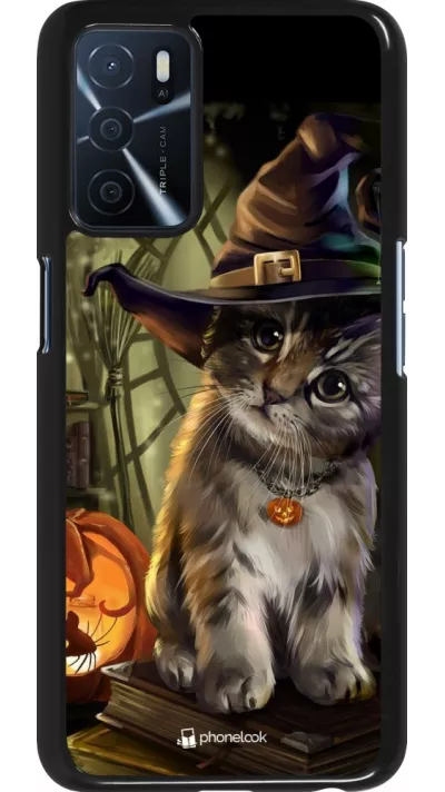 Oppo A16s Case Hülle - Halloween 21 Witch cat