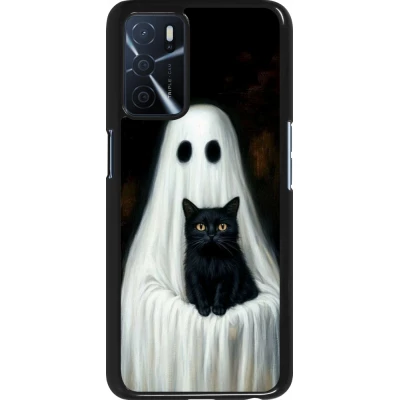 Coque OPPO A16s - Halloween 2025 Ghost with black cat