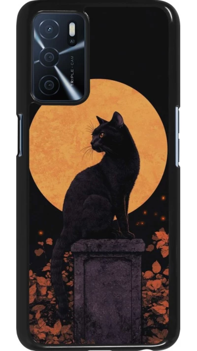 OPPO A16s Case Hülle - Halloween 2026 Cat Art Nouveau