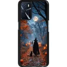 OPPO A16s Case Hülle - Halloween 2026 Witch with a cat