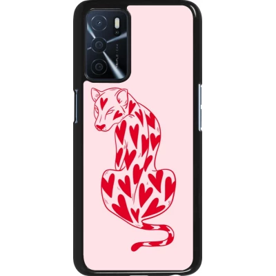 Coque OPPO A16s - Leopard with hearts 2026