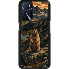 Coque OPPO A16s - Linocut Marmotte