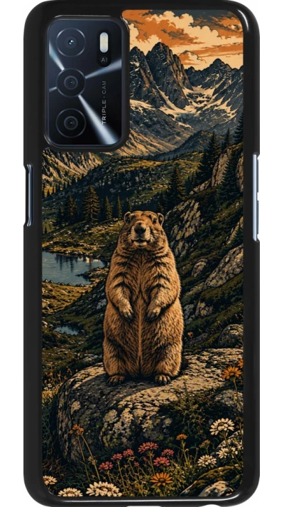 Coque OPPO A16s - Linocut Marmotte