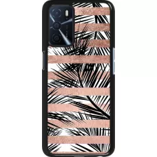 Oppo A16s Case Hülle - Palm trees gold stripes