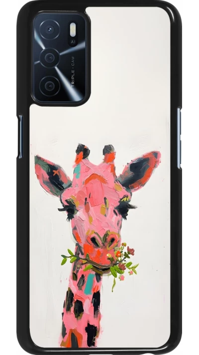 OPPO A16s Case Hülle - Pink Girafe Paint
