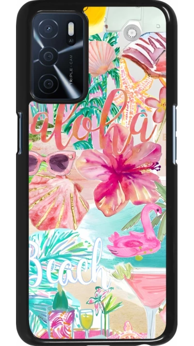 OPPO A16s Case Hülle - Preppy Collage Aloha
