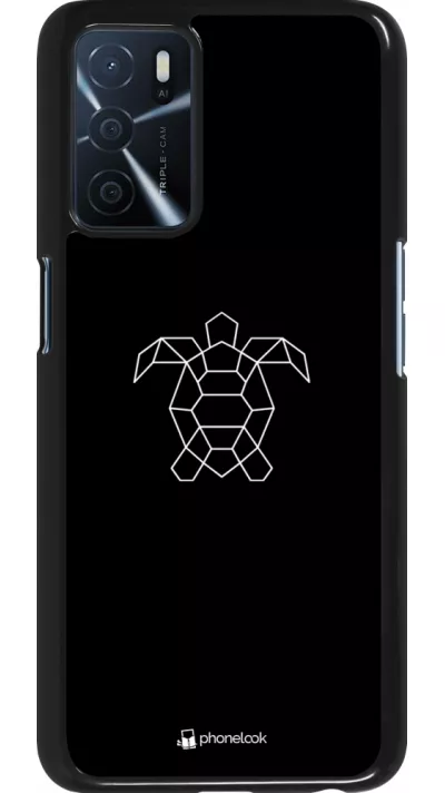 Oppo A16s Case Hülle - Turtles lines on black