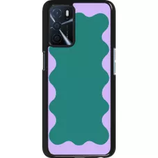 Coque OPPO A16s - Wavy Rectangle Green Purple