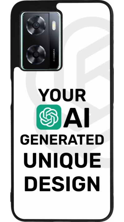 Coque OPPO A57 5G - Silicone rigide noir Unique au monde générée par intelligence artificielle (AI) avec vos idées