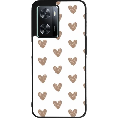 OPPO A57 5G Case Hülle - Silikon schwarz Autumn 2024 brown hearts