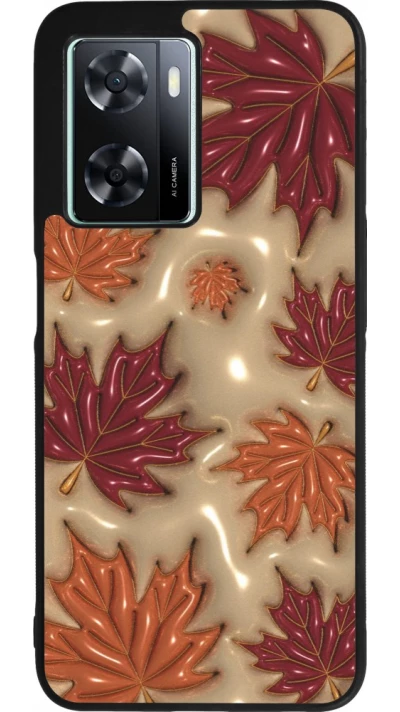 Coque OPPO A57 5G - Silicone rigide noir Autumn 26 3D leaves