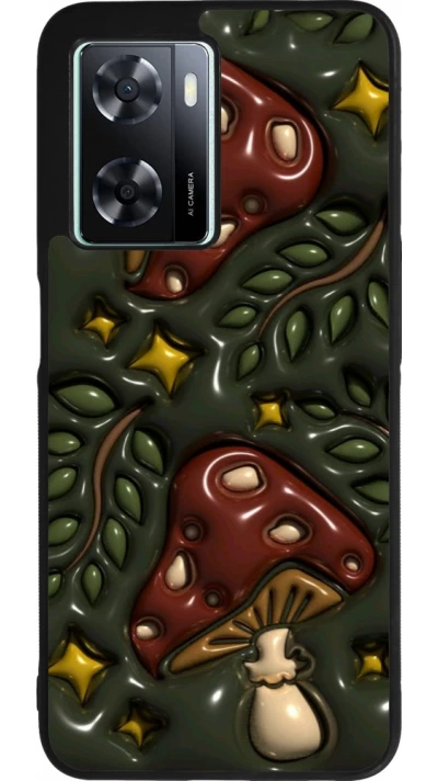 Coque OPPO A57 5G - Silicone rigide noir Autumn 26 3D mushrooms