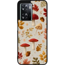 OPPO A57 5G Case Hülle - Silikon schwarz Autumn 26 Mushrooms and leaves