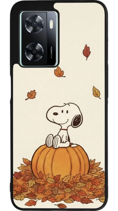 Coque OPPO A57 5G - Silicone rigide noir Autumn 26 Snoopy autumn