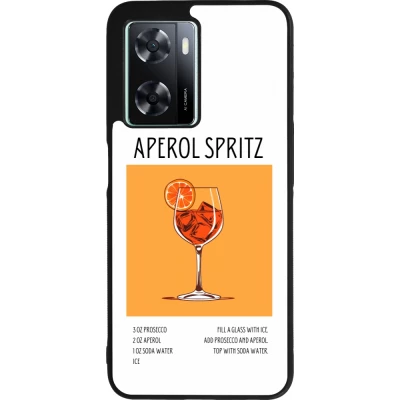 Coque OPPO A57 5G - Silicone rigide noir Cocktail recette Aperol Spritz