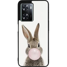 Coque OPPO A57 5G - Silicone rigide noir Easter 2023 bubble gum bunny
