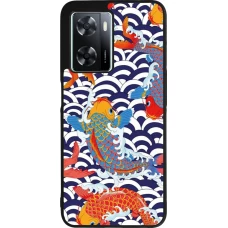 Coque OPPO A57 5G - Silicone rigide noir Easter 2023 japanese fish