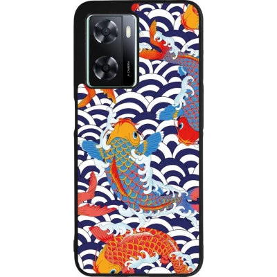 Coque OPPO A57 5G - Silicone rigide noir Easter 2023 japanese fish