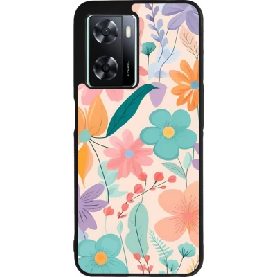 Coque OPPO A57 5G - Silicone rigide noir Easter 2024 spring flowers